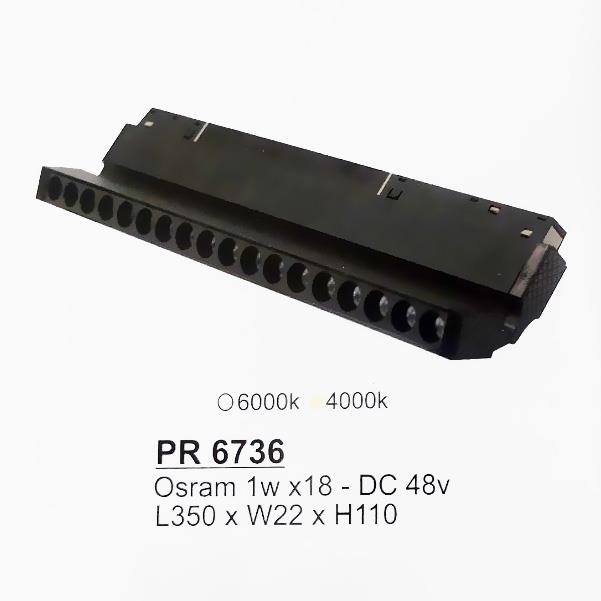 Đèn ray nam châm Sano L350*W22*H110 - Osram 1W*18 - DC 48V