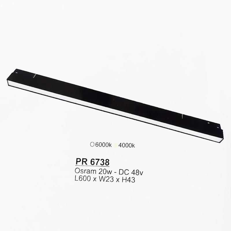 Đèn ray nam châm Sano L600*W23*H43 - Osram 20W - DC 48V