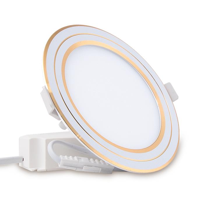 LED Panel tròn PT05 Viền Vàng