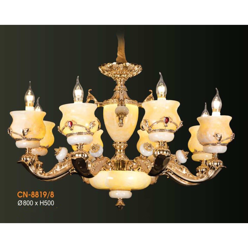 Đèn chùm nến chao đá Veronia CN-8819/8 Ø800*H500