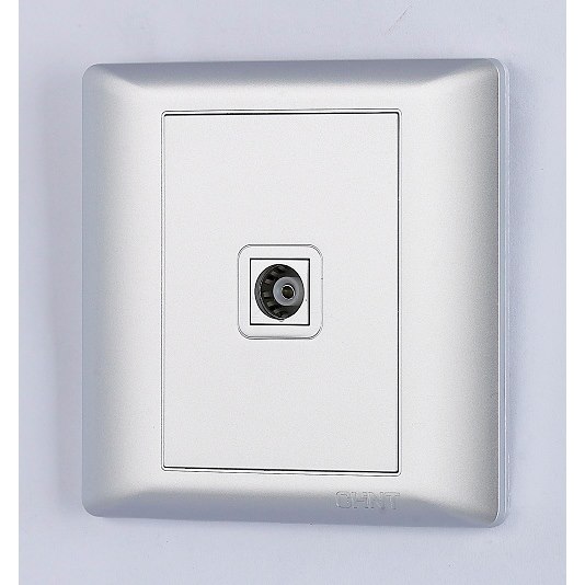 Bộ ổ cắm Tivi đơn CHINT NEW7-G20108A Silver