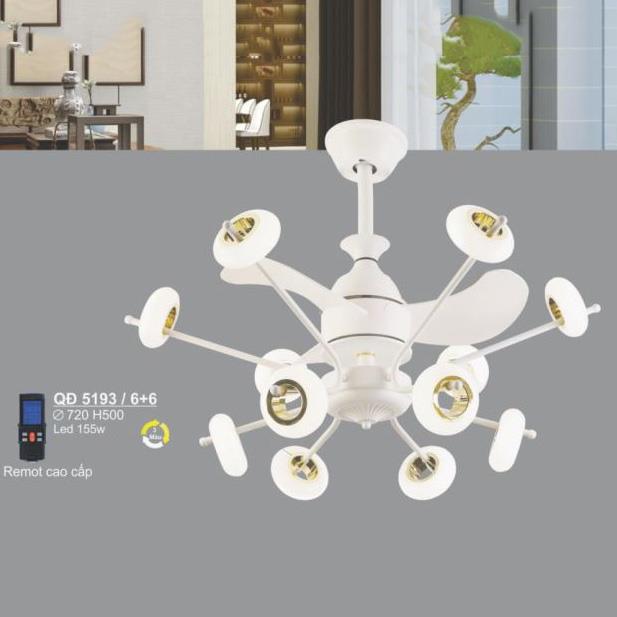 Quạt trần đèn Sano QĐ 5193/6+6 Ø720*W500