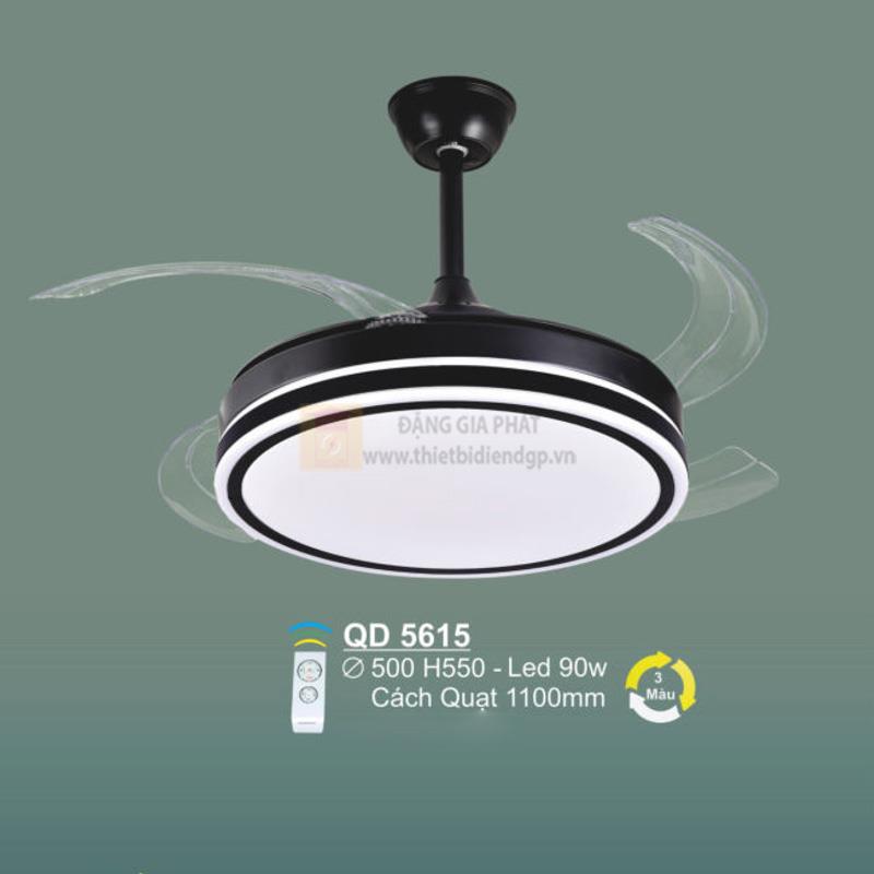 Quạt trần đèn Sano cánh xếp QĐ 5615 Ø500*H550