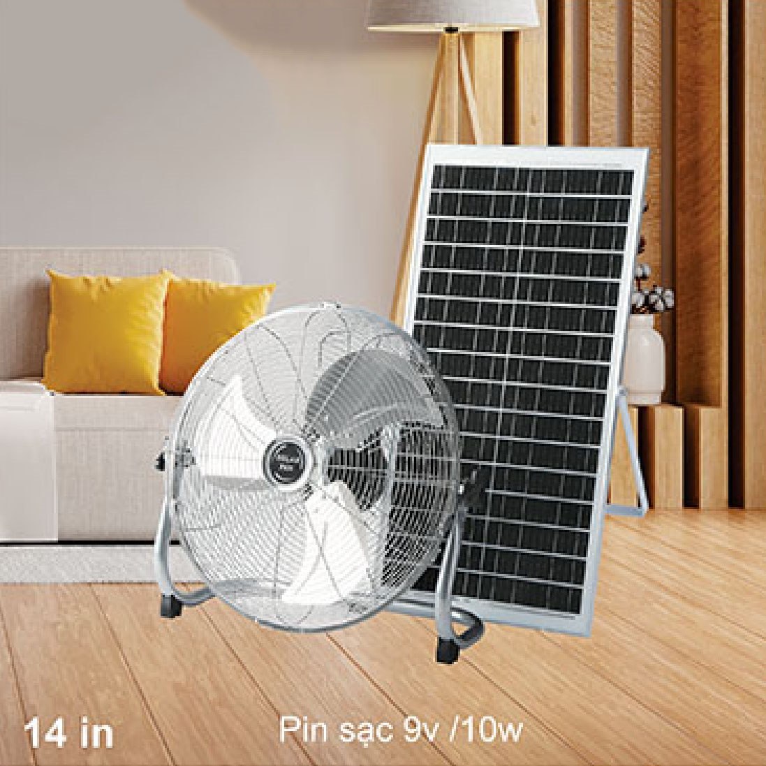 Quạt sàn NLMT Sano SOLAR - QS07/25W Ø450*H420