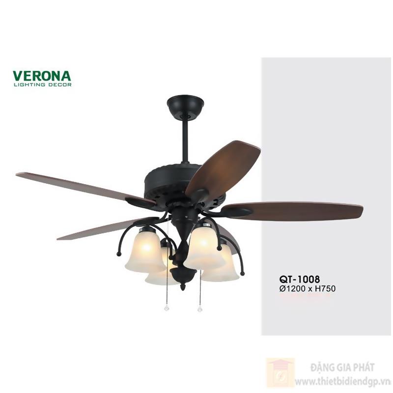 Quạt trần đèn Verona QT-1008 Ø1200 x H750