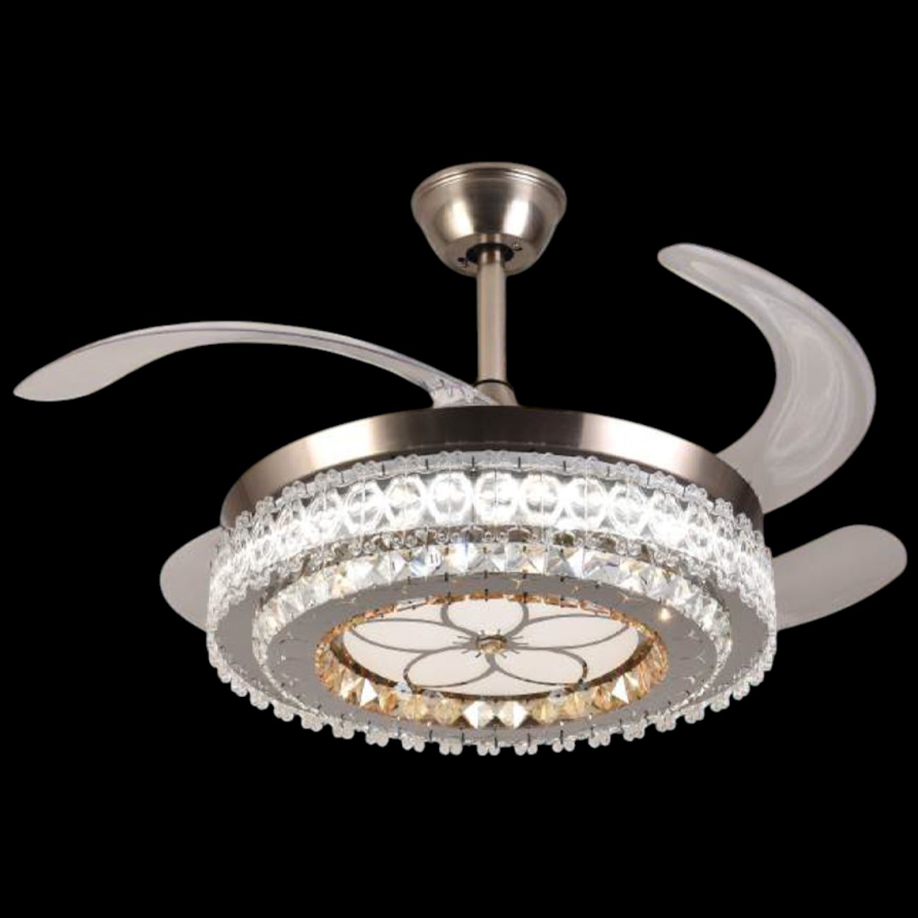 Quạt trần đèn cánh xếp Veronia QT-3854 Ø500 x H750