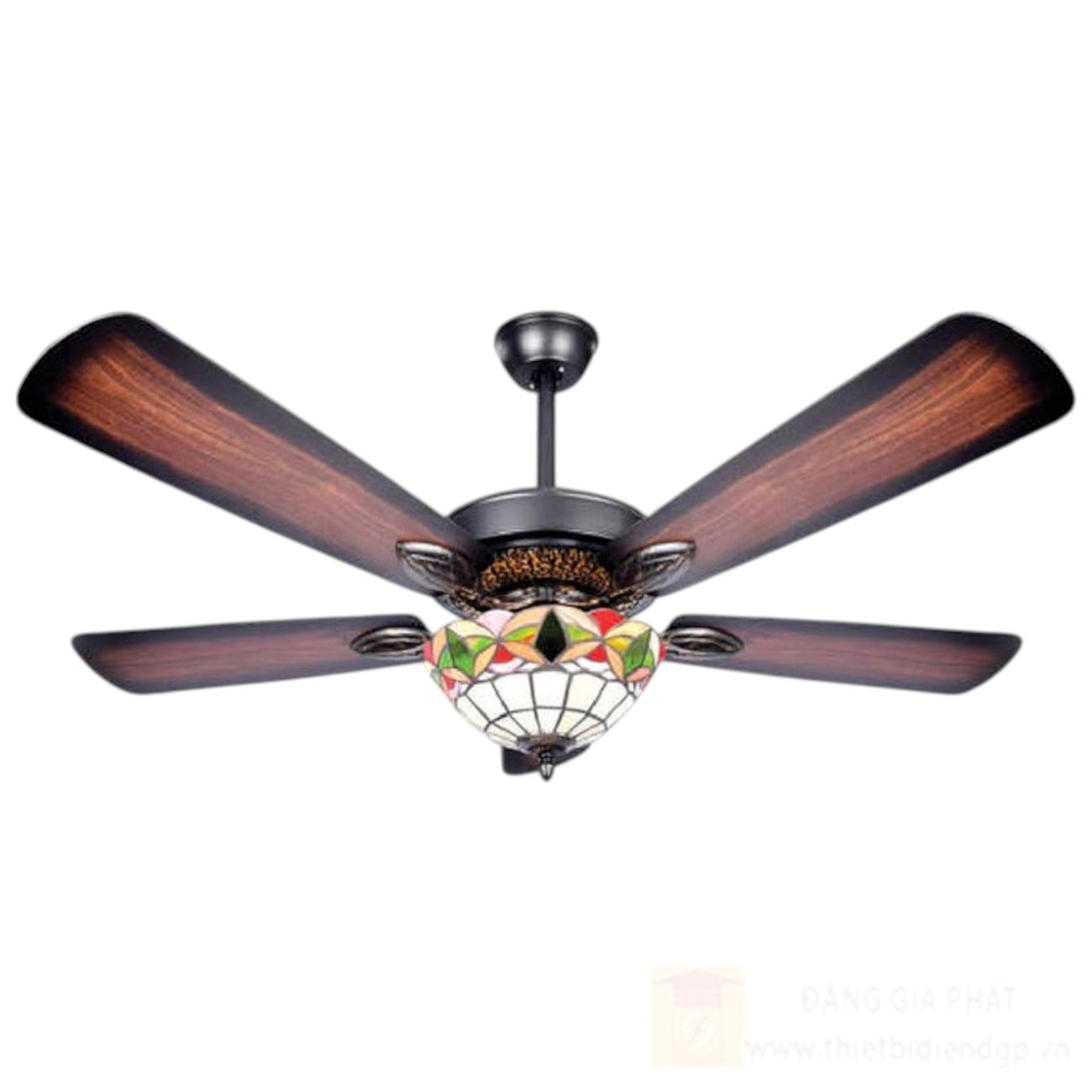 Quạt đèn trang trí Andora 5 cánh gỗ W1320 x H650 - E27*3