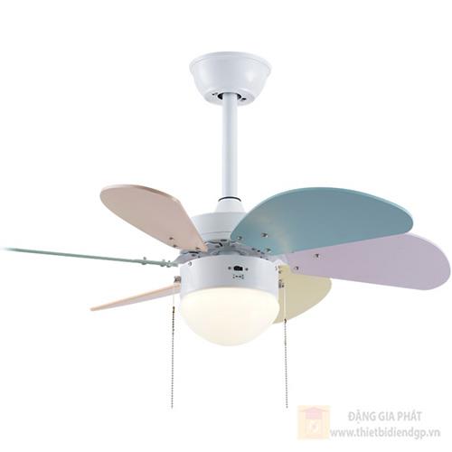 Quạt trần đèn 355 Decor QT1096 6 cánh nhựa ABS nhiều màu
