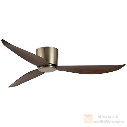 Quạt trần cánh gỗ sáng, thân màu đồng cổ điển đường kính 1320mm - công suất 50W