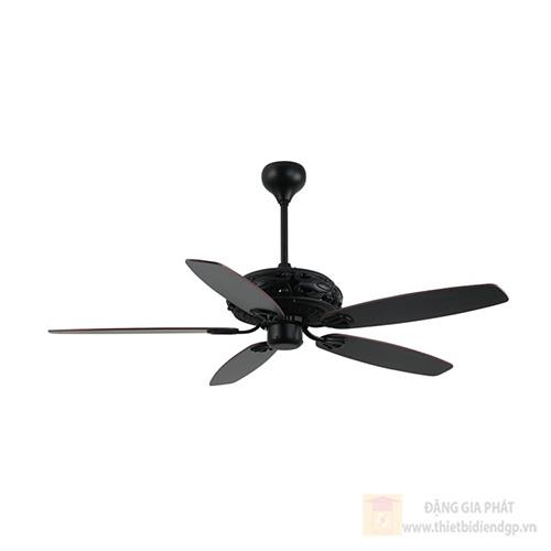 Quạt trần cánh nhựa ABS vân gỗ đen, thân đen đường kính 1320mm - công suất 40W