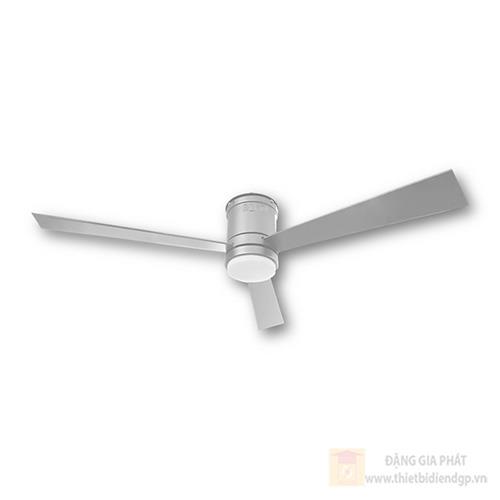 Quạt đèn cánh gỗ màu bạc, thân màu bạc đường kính 1320mm - công suất 35W - Led 24W