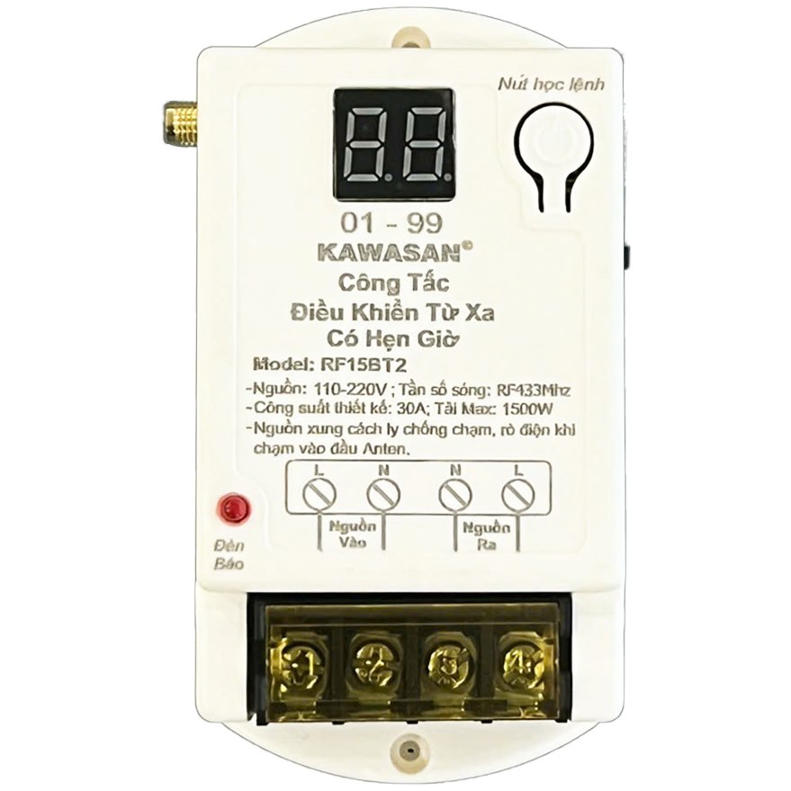 Công tắc điều khiển từ xa có hẹn giờ Kawasan RF15BT2