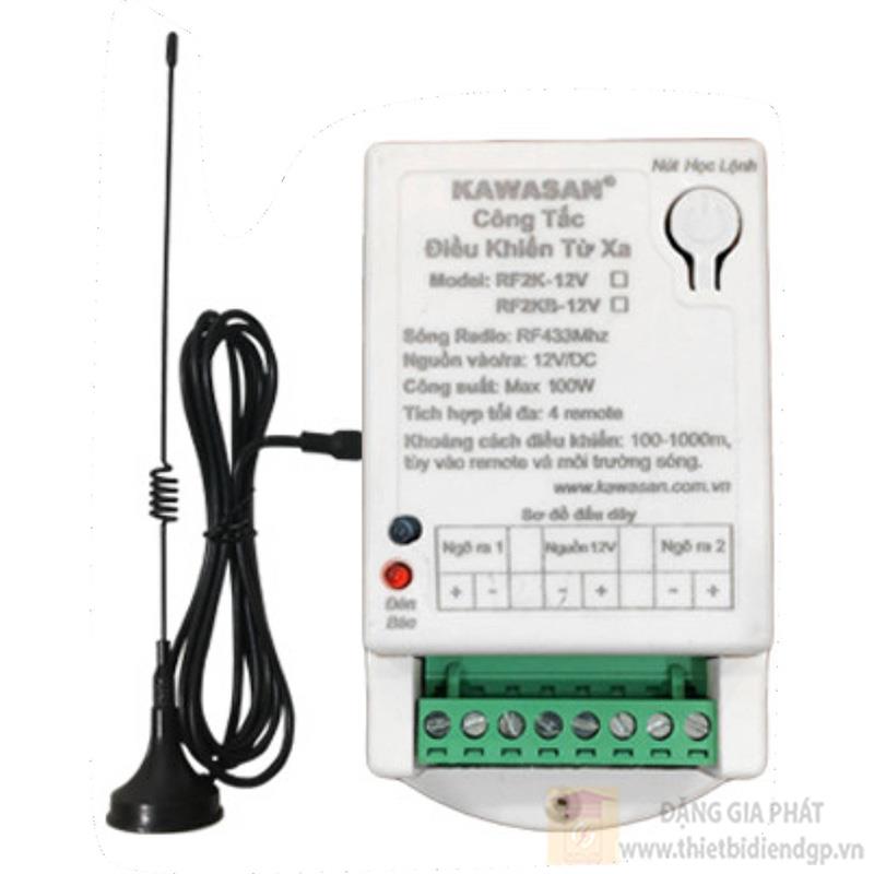 Công tắc điều khiển từ xa 2 kênh Kawasan RF2KB