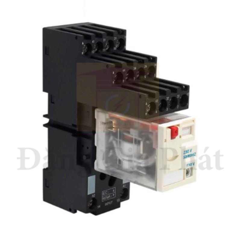 Rơ le trung gian có đèn chỉ thị - 5A, 2 C/O