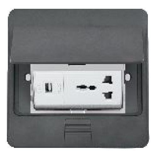 Ổ cắm âm sàn Đa Năng + USB duhal chất liệu nhôm