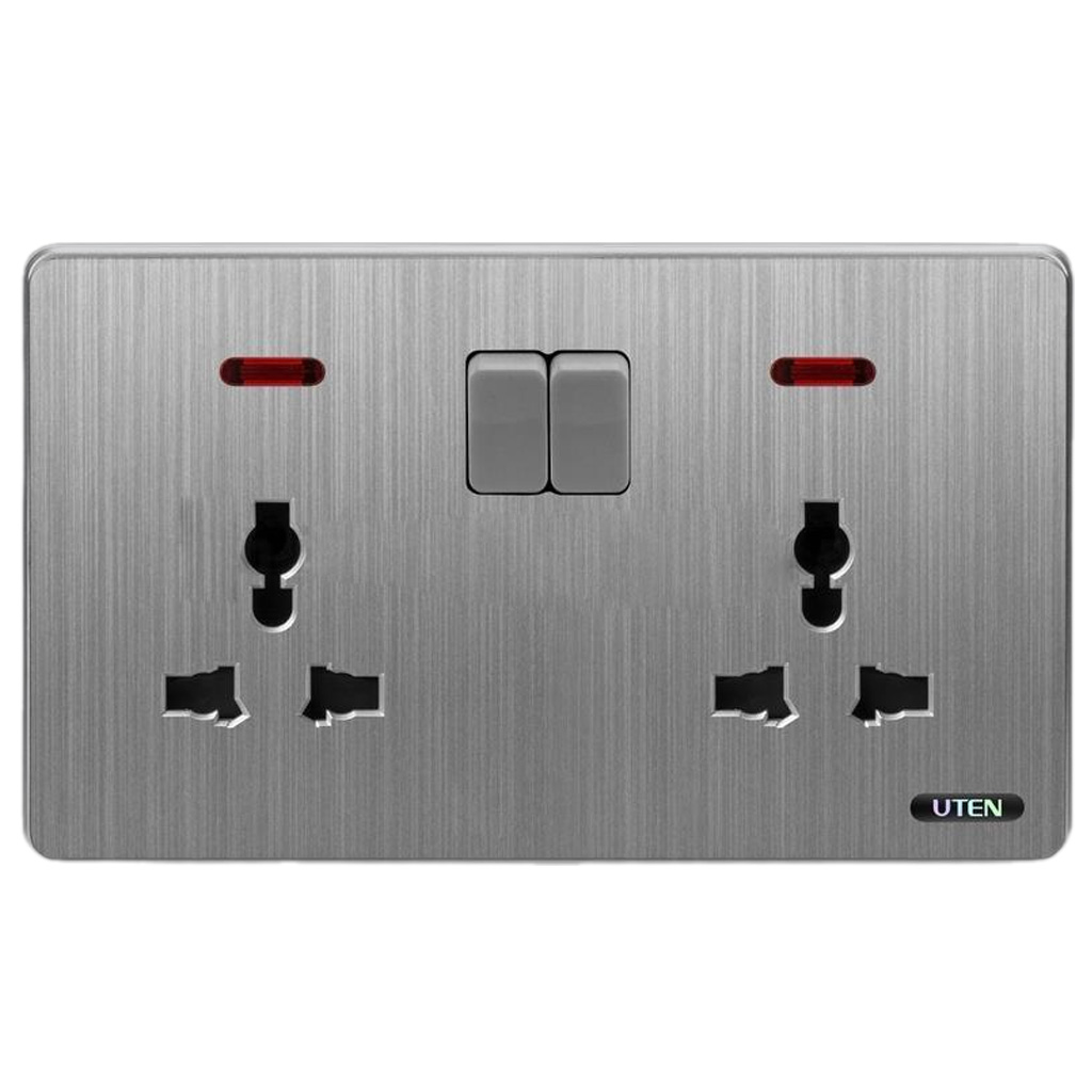 Bộ ổ cắm đôi 3 chấu và công tắc S300 UTEN