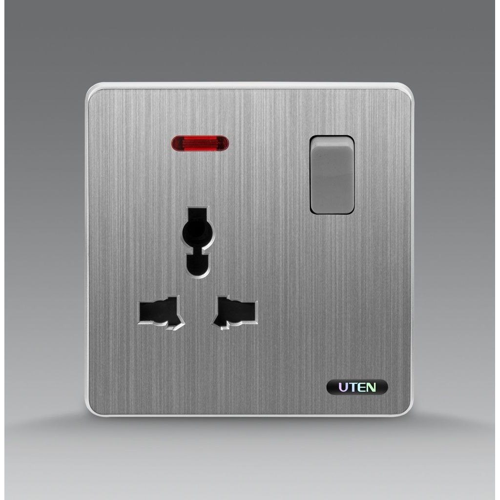 Bộ ổ cắm 3 chấu & 1 công tắc UTEN S300-KZ13/N