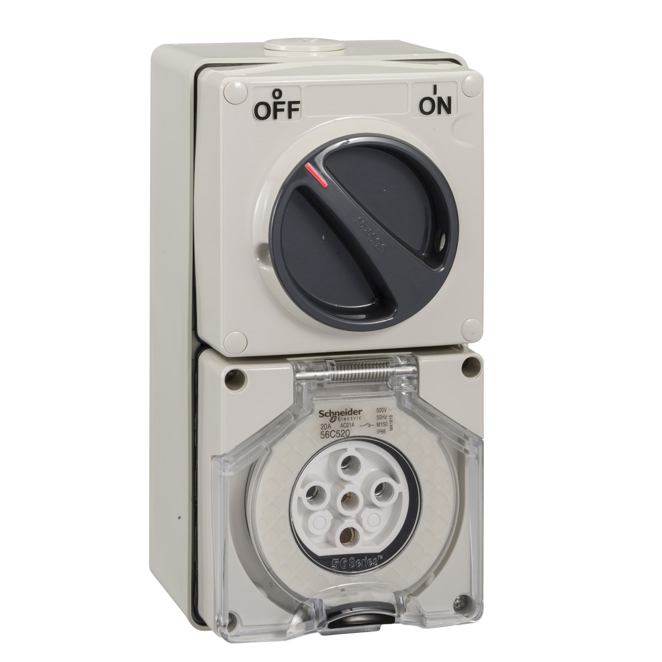 Ổ cắm công nghiệp 3 pha Schneider có công tắc 5P 500V IP66
