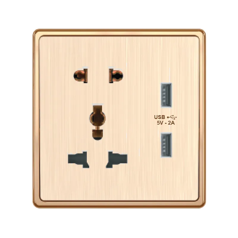 Bộ ổ cắm đơn MPE Bộ Ổ căm đa năngổ cắm đơn 2 chấu và 2 ổ USB S7MS/USB