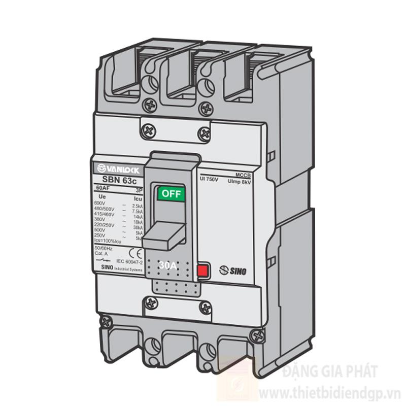 Bộ ngắt mạch MCCB 2 cực SBN/50AF - 60AF