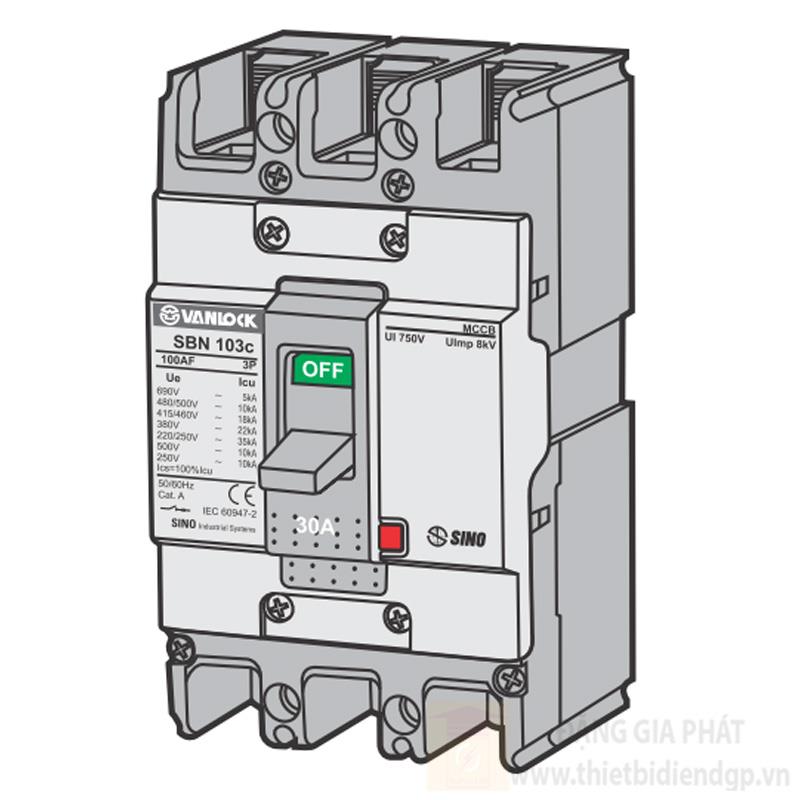 Bộ ngắt mạch MCCB 2 cực SBN/100AF