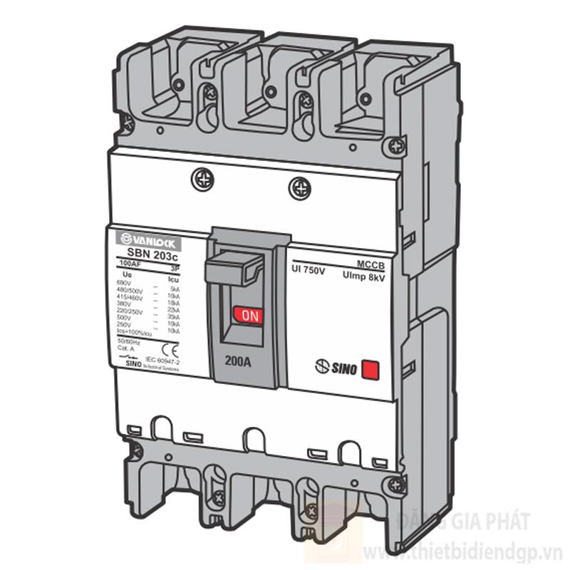 Bộ ngắt mạch MCCB 3 cực SBN/200AF