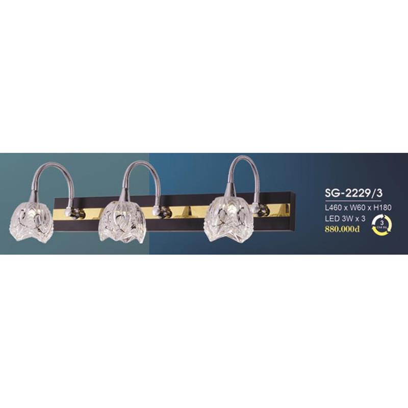 Đèn soi gương Hufa L460*W60*H180, 3W*3, 3 màu ánh sáng