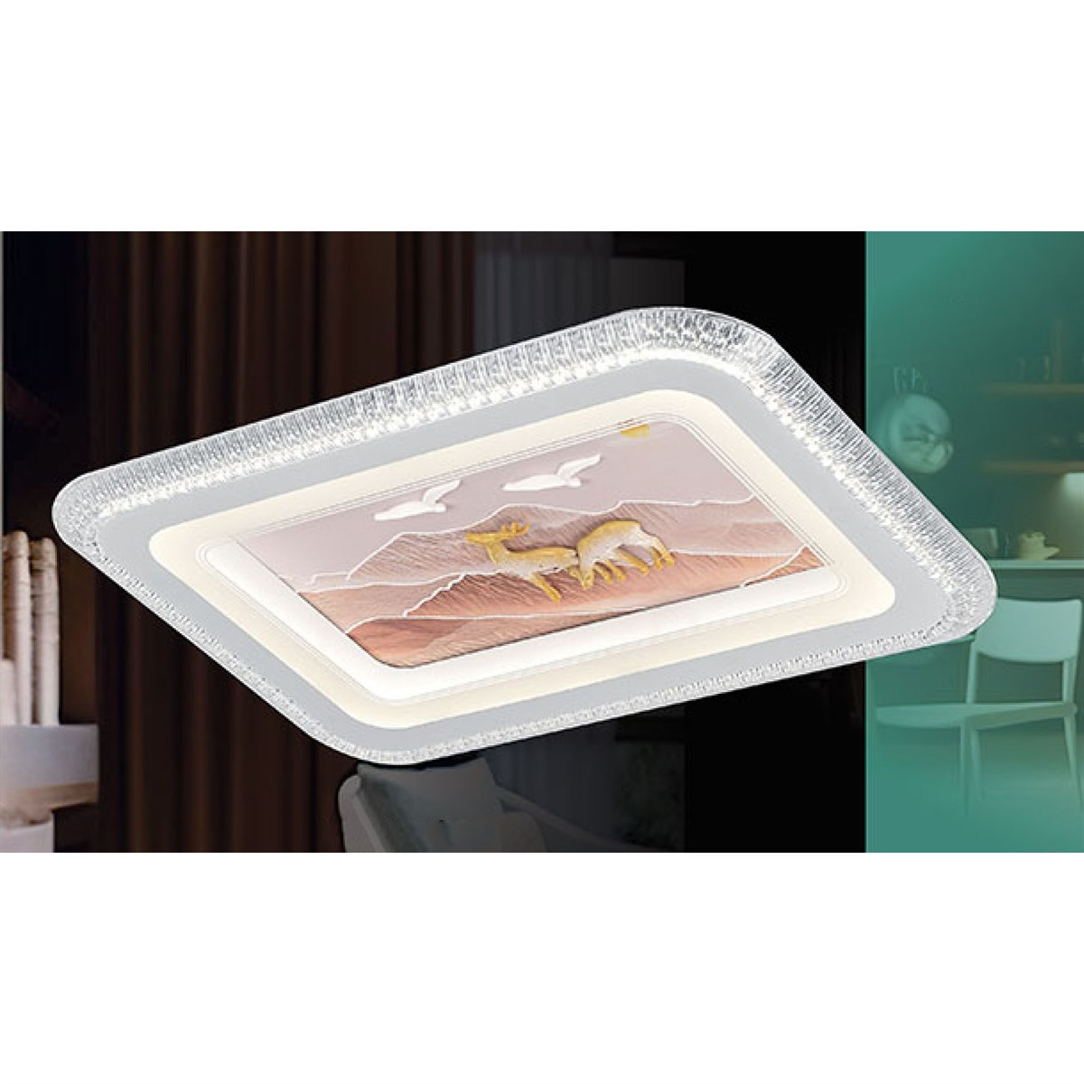 Đèn mâm chữ nhật ốp trần Sano ML 10160 Ø600*L800