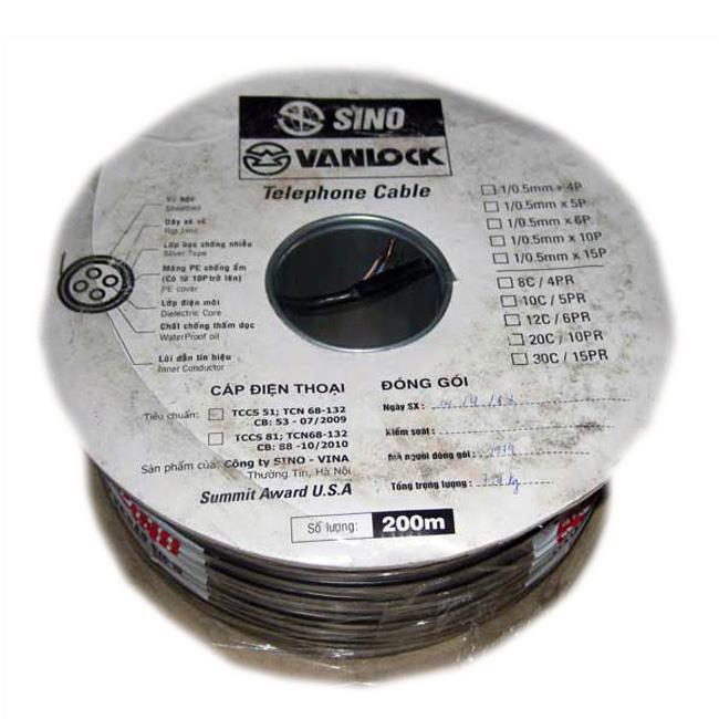 Dây điện thoại 4 ruột Vanlock (xám)