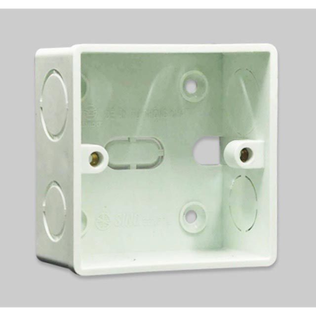 Đế âm nhựa vuông tự chống cháy loại cao 82.5*82.5*51.5mm