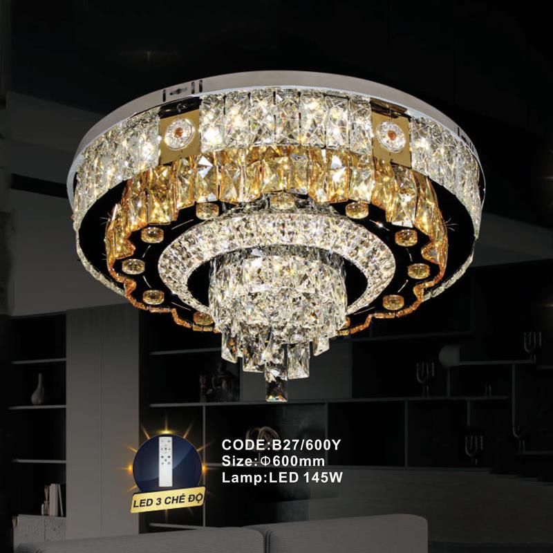 Đèn mâm pha lê Slister Ø600mm - LED 145W - 3 CĐ