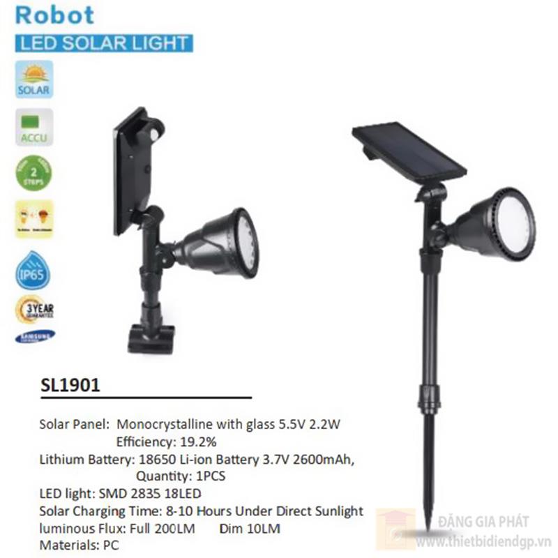 Đèn cắm cỏ năng lượng mặt trời robot