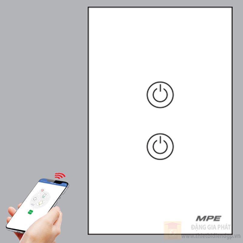Mặt 2 công tắc chữ nhật Zigbee