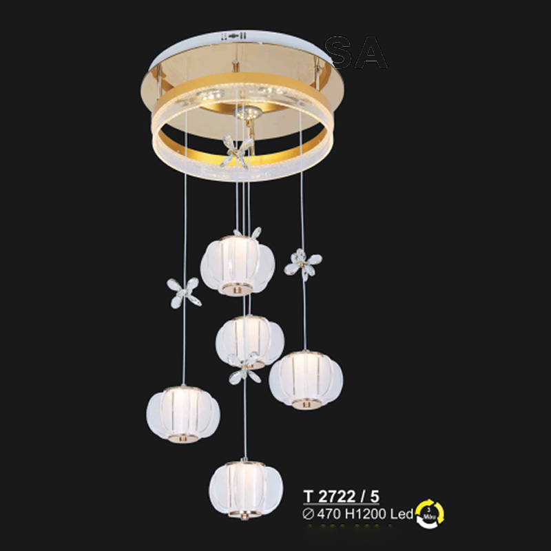 Đèn treo Sano Led 3 màu - T 2722/5 - Ø470*H1200