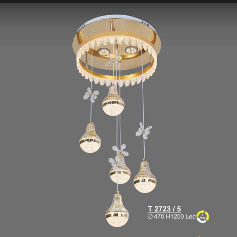 Đèn treo Sano Led 3 màu - T 2723/5 - Ø470*H1200