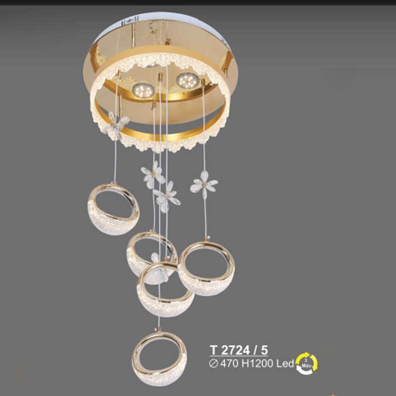 Đèn treo Sano Led 3 màu - T 2724/5 - Ø470*H1200