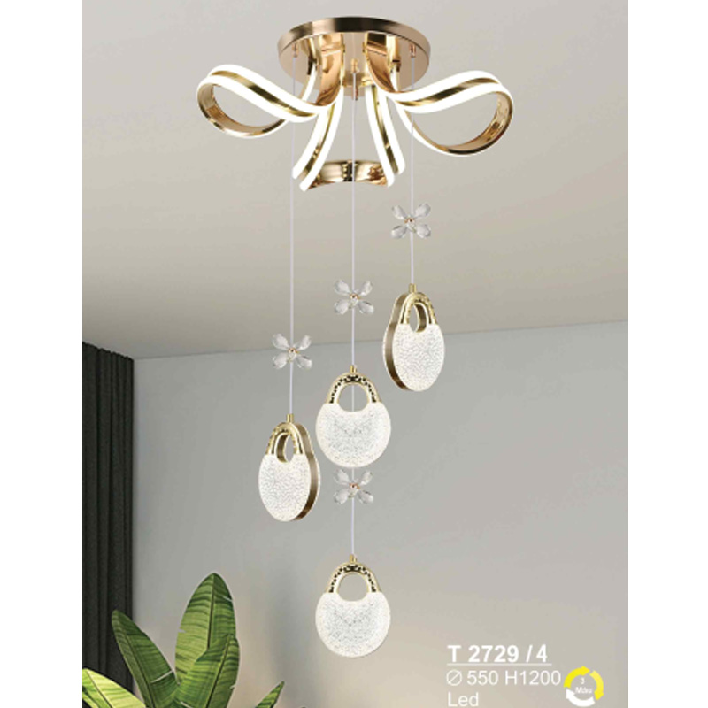 Đèn treo Sano Led 3 màu - T 2729/4 - Ø550*H1200