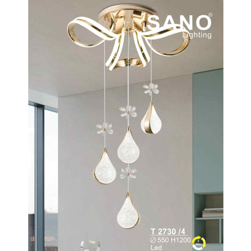Đèn treo Sano Led 3 màu - T 2730/4 - Ø550*H1200