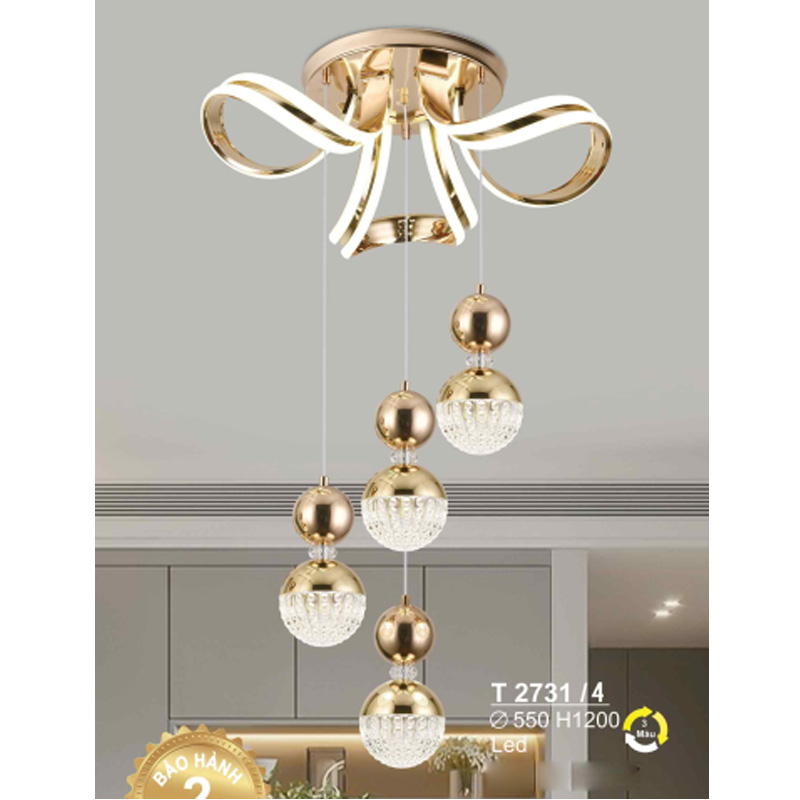 Đèn treo Sano Led 3 màu - T 2731/4 - Ø550*H1200