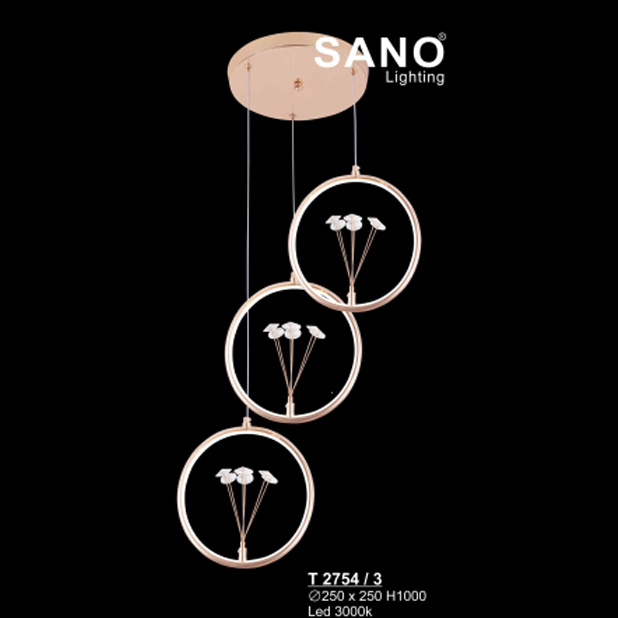 Đèn treo trang trí SANO LED - Ø250*250*H1000 - 3000K