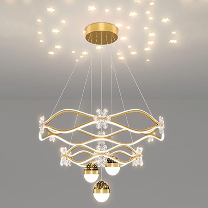 Đèn treo trang trí Ø600 + 800*H1200 - 145W*2, Ánh sáng 3 màu