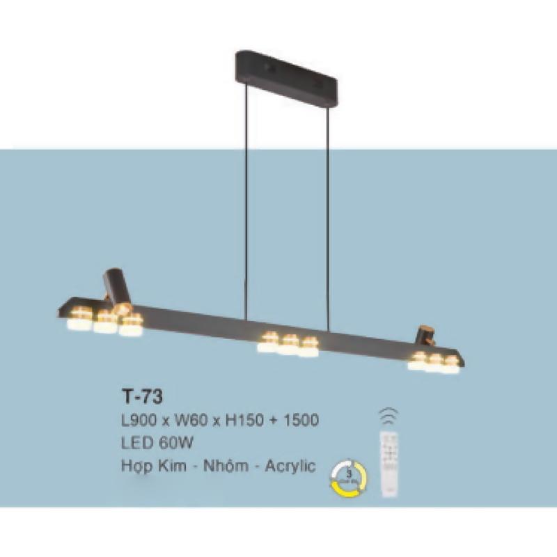 Đèn treo L900*W60*H150+1500, LED 60W - Hợp Kim - Nhôm - Acrylic