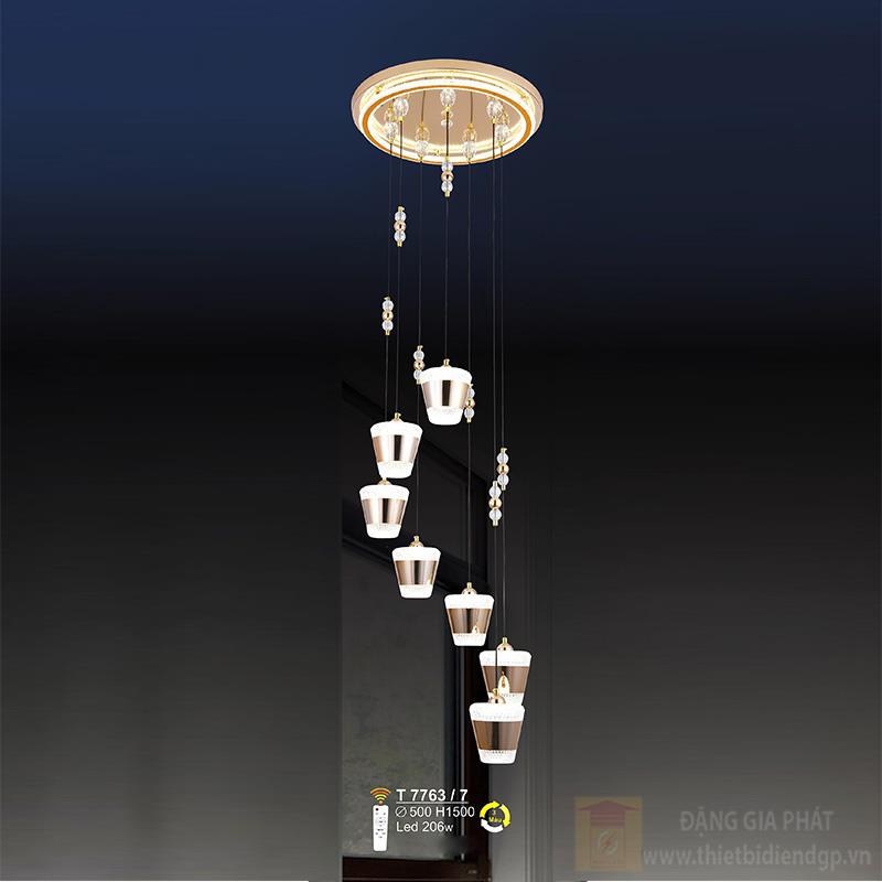 Đèn treo trang trí LED 206W - Ø500*H1500 - 3 màu ánh sáng
