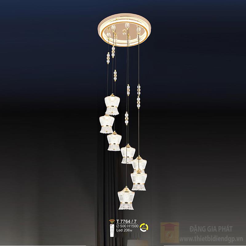 Đèn treo trang trí LED 206W - Ø500*H1500 - 3 màu ánh sáng