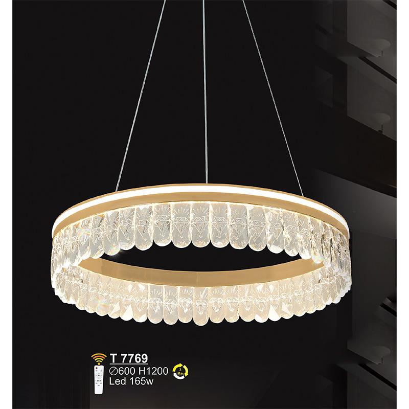 Đèn treo trang trí LED 165W - Ø600*H1200 - 3 màu ánh sáng