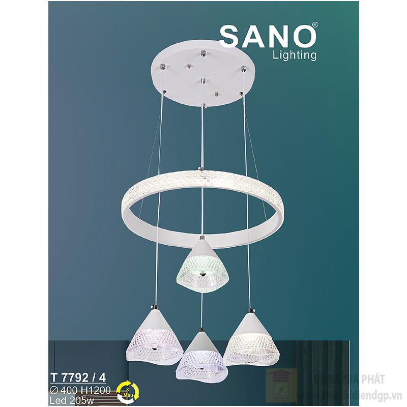 Đèn treo trang trí LED 205W - Ø400*H1200 - 3 màu ánh sáng