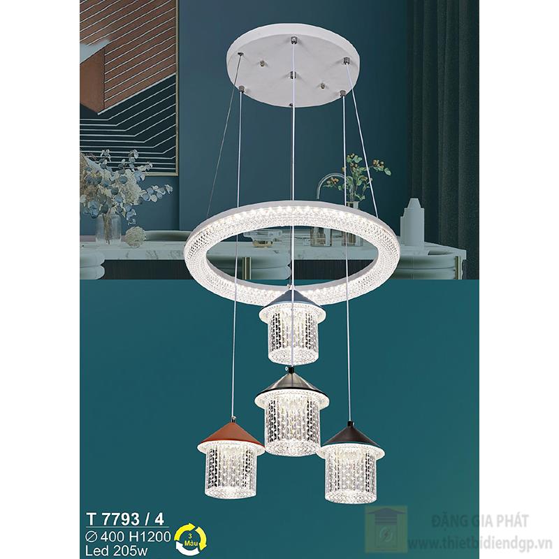 Đèn treo trang trí LED 205W - Ø400*H1200 - 3 màu ánh sáng