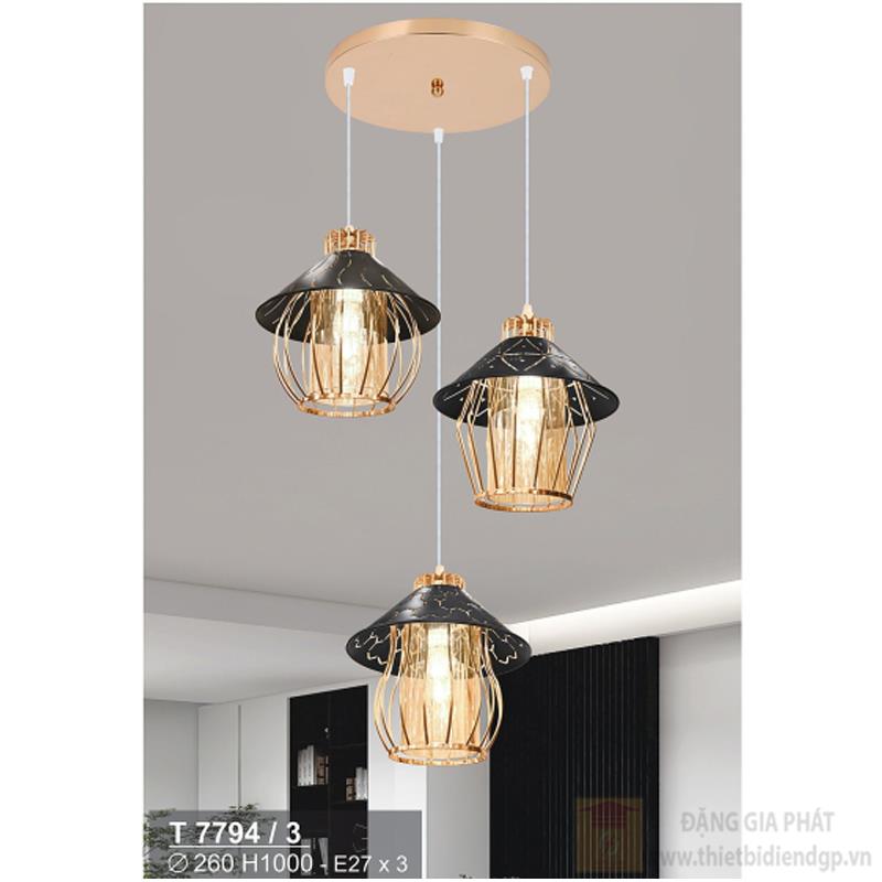 Đèn treo bàn ăn E27*3 - Ø260*H1000