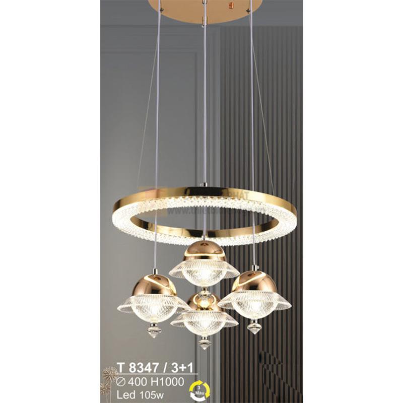 Đèn treo trang trí Led 105W - Ø400*H1000 - 3 màu ánh sáng
