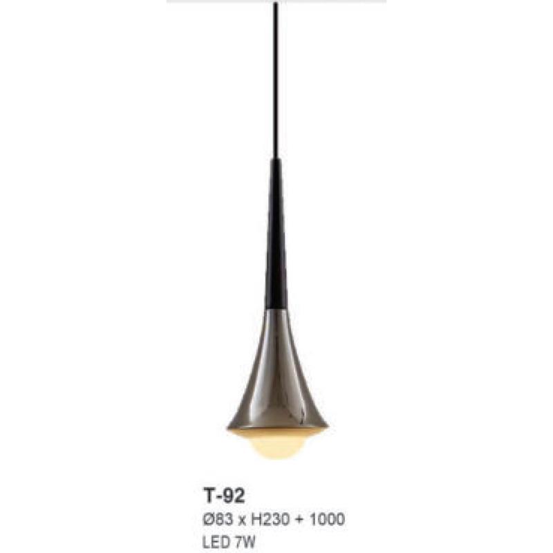 Đèn treo Ø83*H230+1000, LED 7W, Ánh sáng 3000K-4000K-6500K